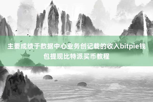 主要成绩于数据中心业务创记载的收入bitpie钱包提现比特派买币教程