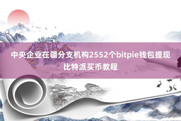 中央企业在疆分支机构2552个bitpie钱包提现比特派买币教程