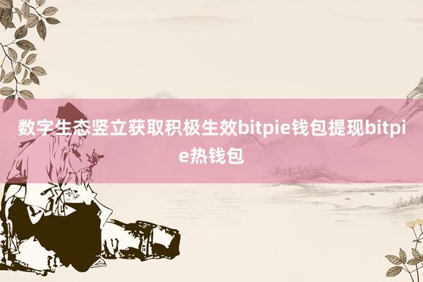 数字生态竖立获取积极生效bitpie钱包提现bitpie热钱包