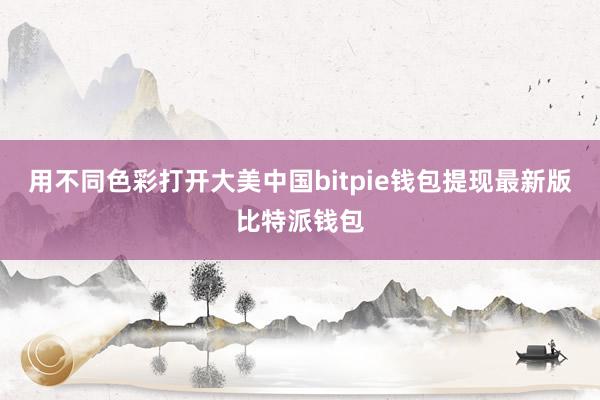 用不同色彩打开大美中国bitpie钱包提现最新版比特派钱包