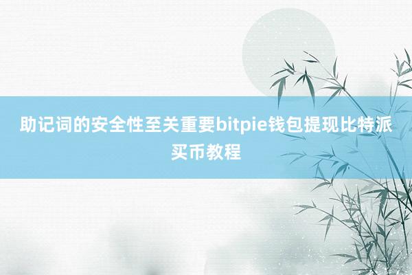 助记词的安全性至关重要bitpie钱包提现比特派买币教程