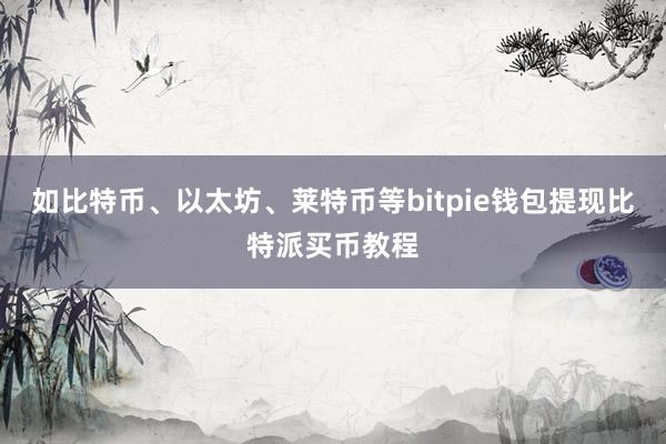 如比特币、以太坊、莱特币等bitpie钱包提现比特派买币教程