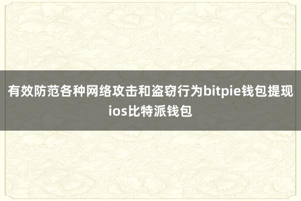 有效防范各种网络攻击和盗窃行为bitpie钱包提现ios比特派钱包