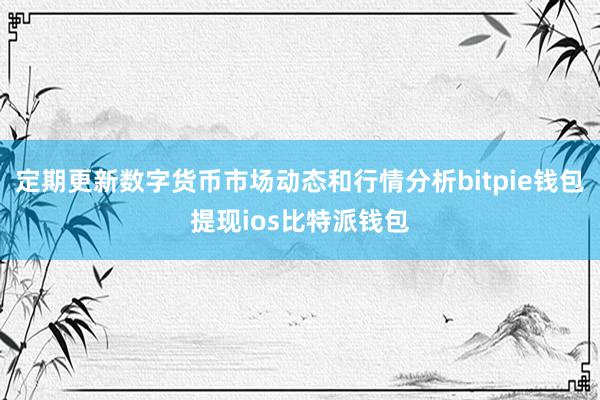 定期更新数字货币市场动态和行情分析bitpie钱包提现ios比特派钱包