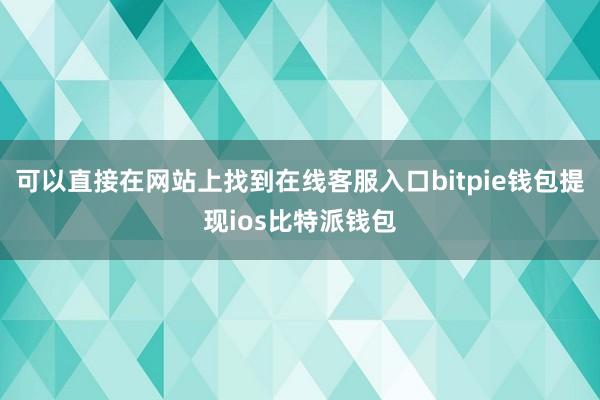 可以直接在网站上找到在线客服入口bitpie钱包提现ios比特派钱包