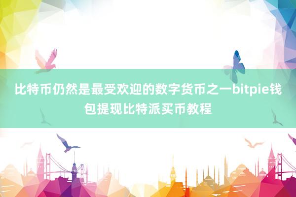 比特币仍然是最受欢迎的数字货币之一bitpie钱包提现比特派买币教程