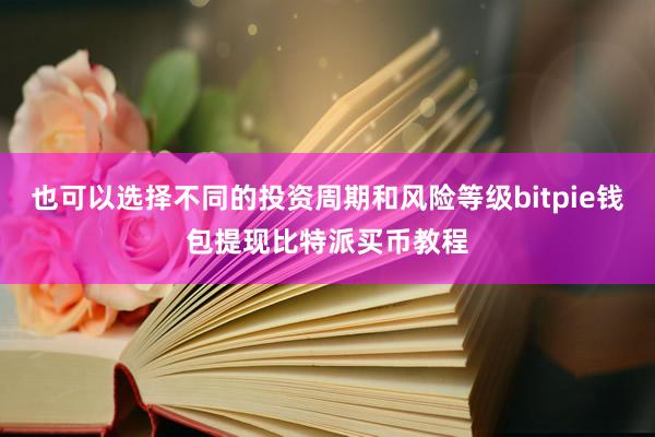 也可以选择不同的投资周期和风险等级bitpie钱包提现比特派买币教程