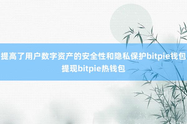 提高了用户数字资产的安全性和隐私保护bitpie钱包提现bitpie热钱包