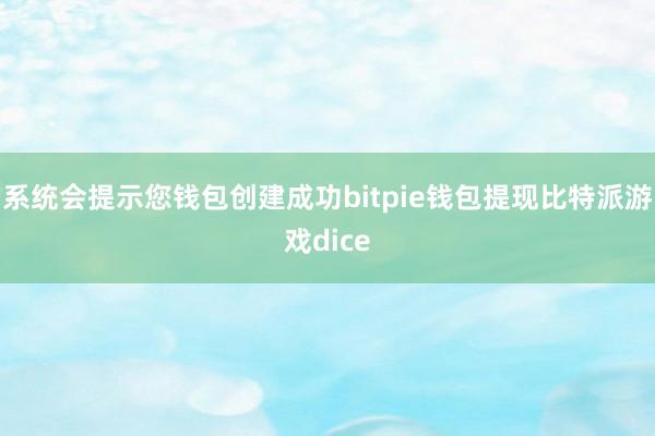 系统会提示您钱包创建成功bitpie钱包提现比特派游戏dice