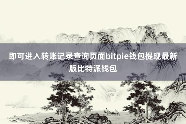 即可进入转账记录查询页面bitpie钱包提现最新版比特派钱包