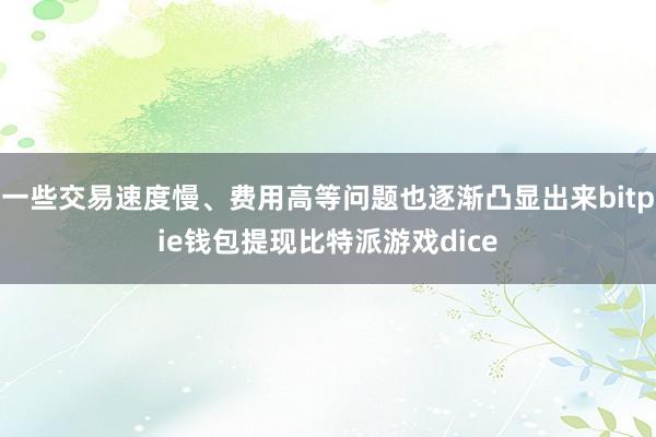 一些交易速度慢、费用高等问题也逐渐凸显出来bitpie钱包提现比特派游戏dice