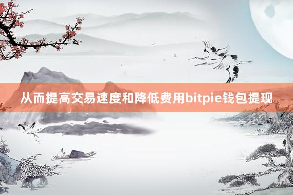 从而提高交易速度和降低费用bitpie钱包提现