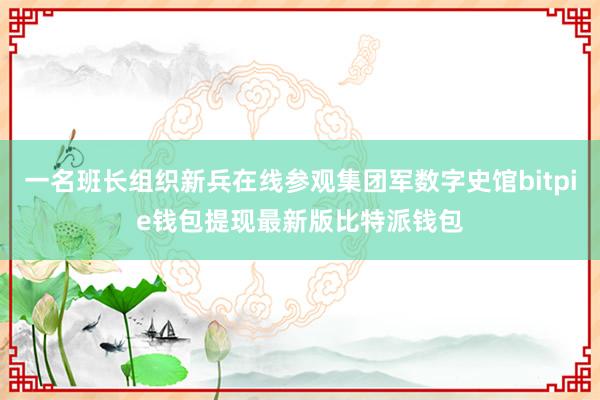 一名班长组织新兵在线参观集团军数字史馆bitpie钱包提现最新版比特派钱包