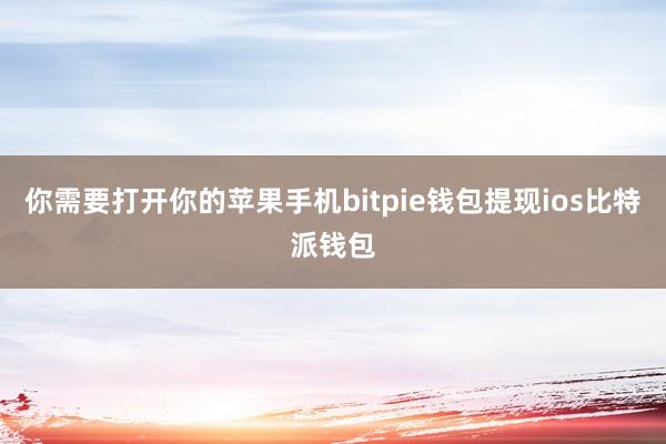 你需要打开你的苹果手机bitpie钱包提现ios比特派钱包