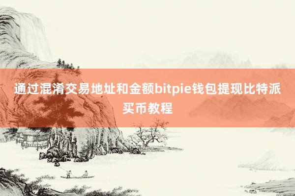 通过混淆交易地址和金额bitpie钱包提现比特派买币教程