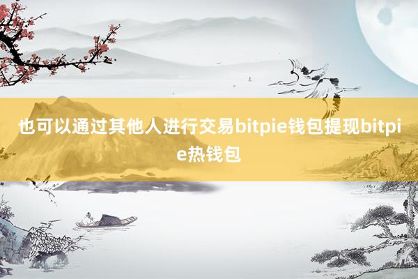 也可以通过其他人进行交易bitpie钱包提现bitpie热钱包