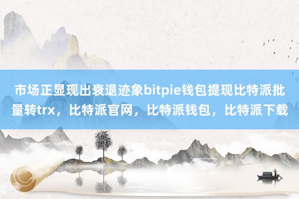 市场正显现出衰退迹象bitpie钱包提现比特派批量转trx，比特派官网，比特派钱包，比特派下载