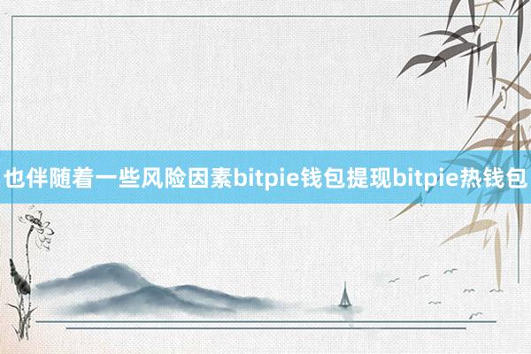 也伴随着一些风险因素bitpie钱包提现bitpie热钱包