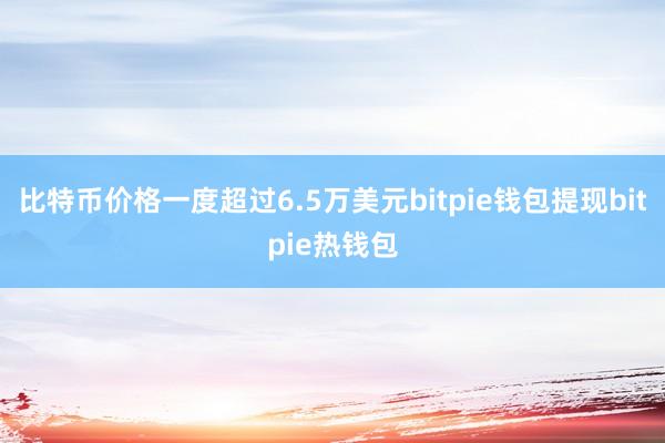 比特币价格一度超过6.5万美元bitpie钱包提现bitpie热钱包