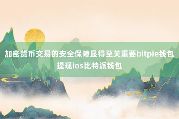 加密货币交易的安全保障显得至关重要bitpie钱包提现ios比特派钱包