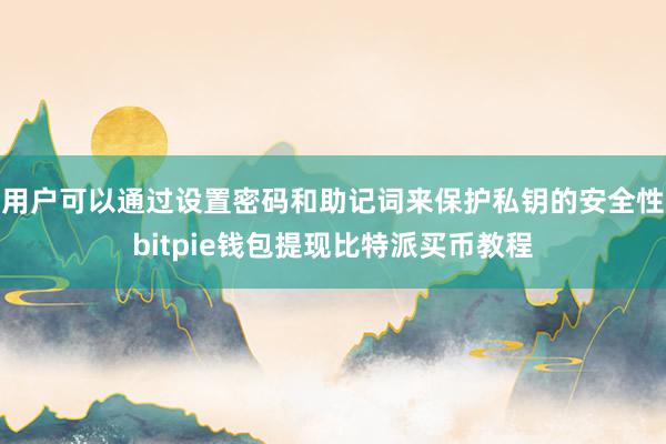 用户可以通过设置密码和助记词来保护私钥的安全性bitpie钱包提现比特派买币教程