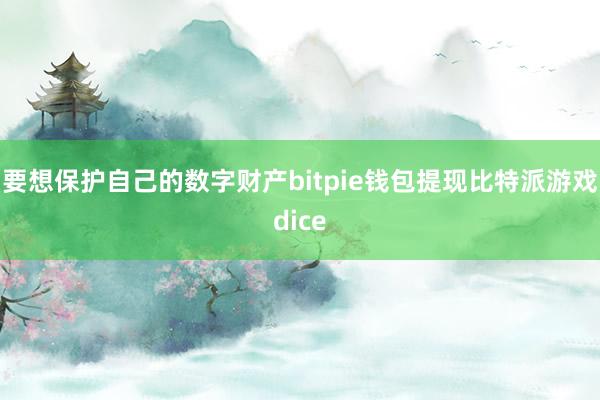 要想保护自己的数字财产bitpie钱包提现比特派游戏dice