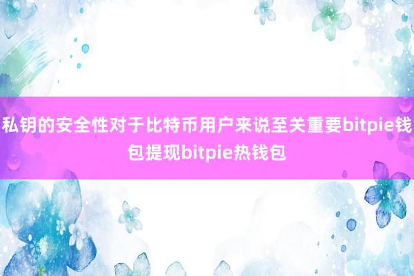 私钥的安全性对于比特币用户来说至关重要bitpie钱包提现bitpie热钱包