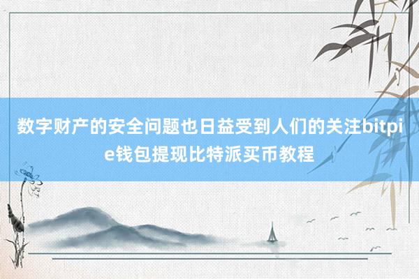 数字财产的安全问题也日益受到人们的关注bitpie钱包提现比特派买币教程