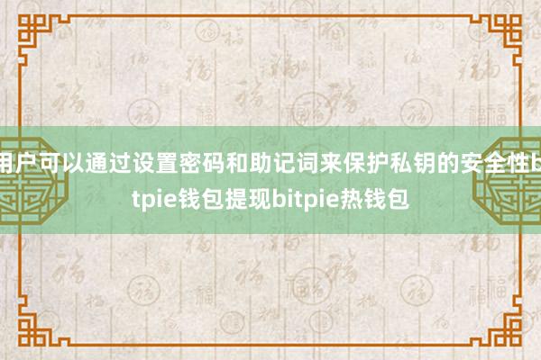 用户可以通过设置密码和助记词来保护私钥的安全性bitpie钱包提现bitpie热钱包