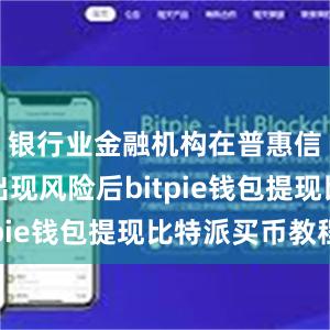 银行业金融机构在普惠信贷业务出现风险后bitpie钱包提现比特派买币教程