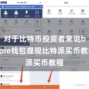 对于比特币投资者来说bitpie钱包提现比特派买币教程