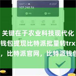 关键在于农业科技现代化bitpie钱包提现比特派批量转trx，比特派官网，比特派钱包，比特派下载