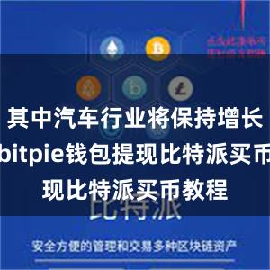 其中汽车行业将保持增长趋势bitpie钱包提现比特派买币教程