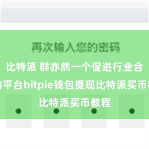 比特派 群亦然一个促进行业合作的平台bitpie钱包提现比特派买币教程